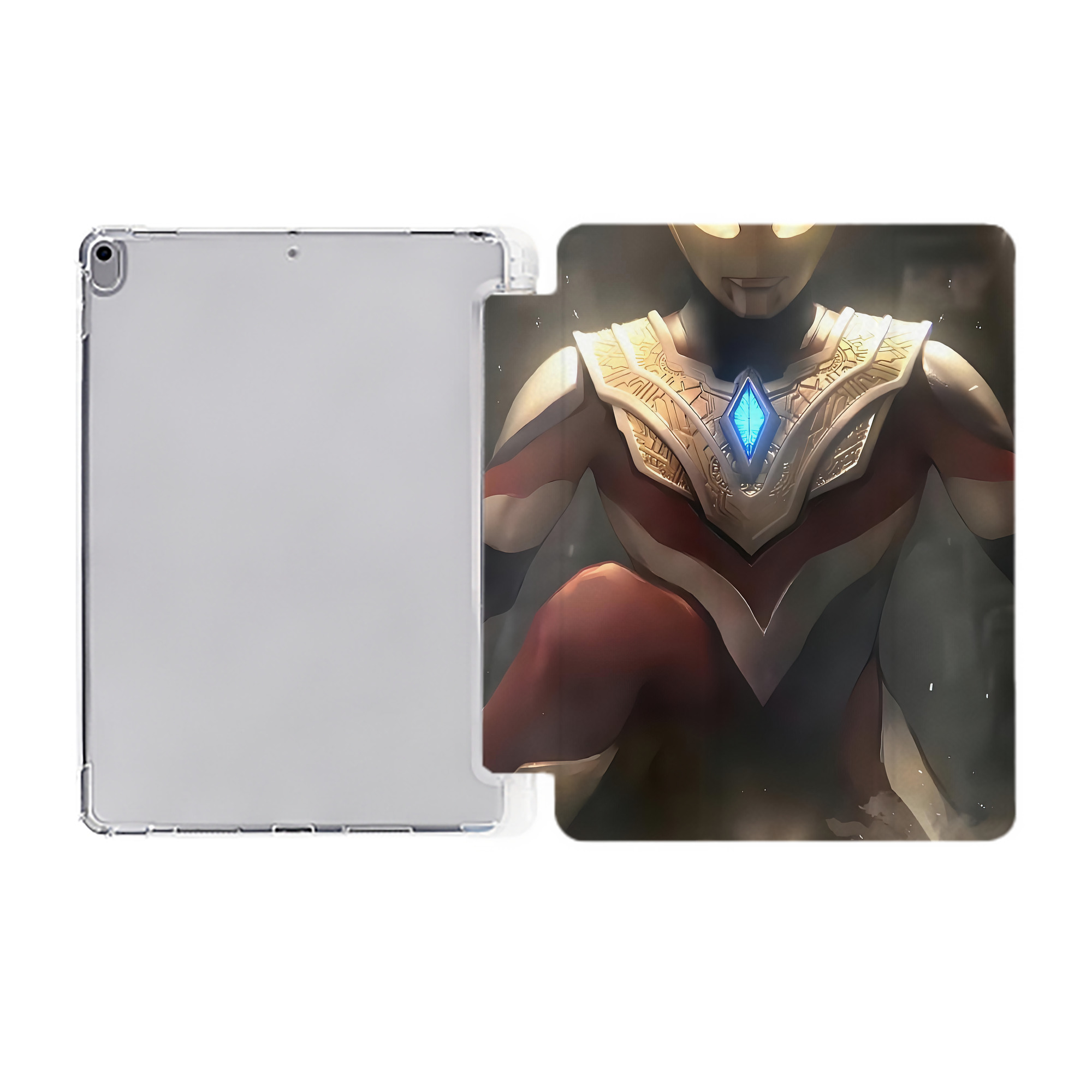 （画像用） ウルトラマン Ultraman IPad ケース ペン収納付き 三つ折りスタンド PUレザー×シリコン 対応機種9.5/10.5/10.9インチ